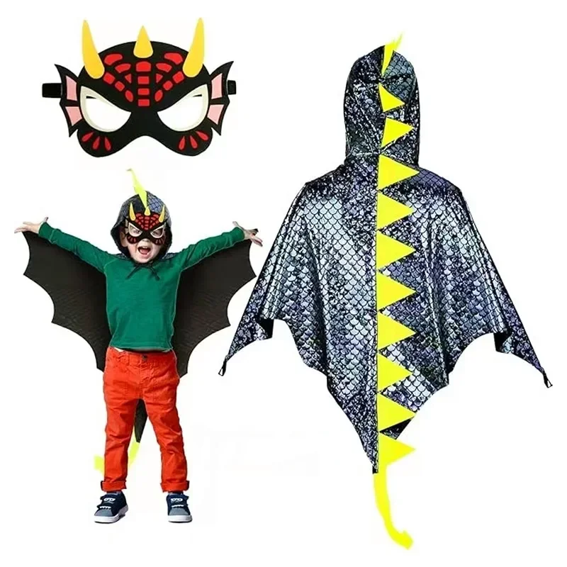Child Green Dinosaur Cloak wit - Kids Face Mask recension och pris