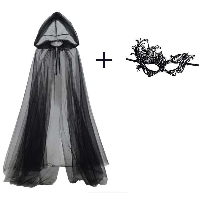 2pcs Set of Black Veil Cape An - Black Face Mask Pack recension och pris