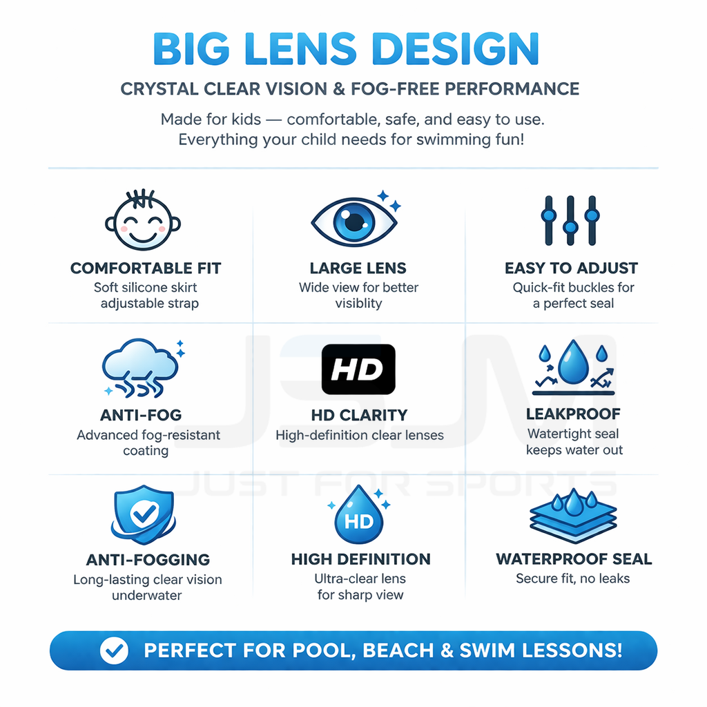 JSJM Kids Swimming Goggles Big - Silicone Mask Bracket recension och pris