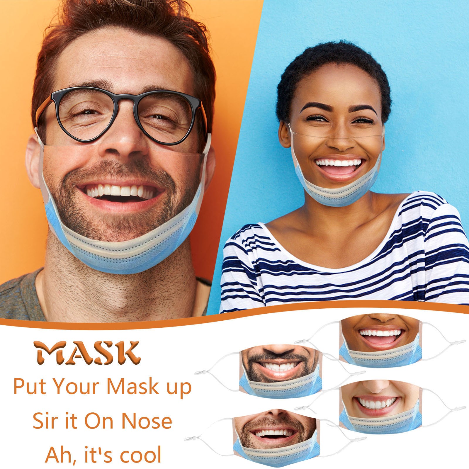 Adult Funny Mouth Mask Funny C - Cloth Face Mask Washable recension och pris