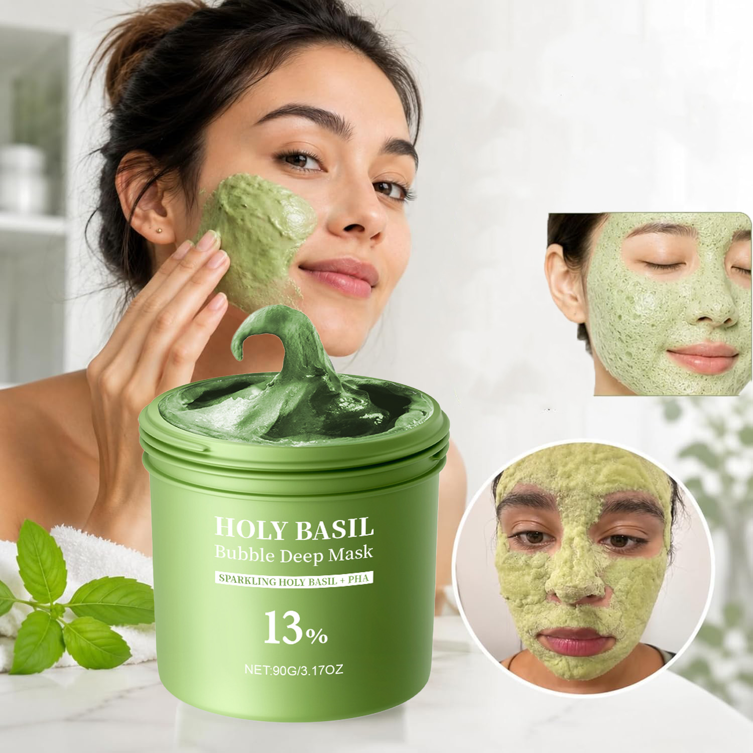Holy Basil Bubble Deep Mask Cl - Dust Mask Construction recension och pris