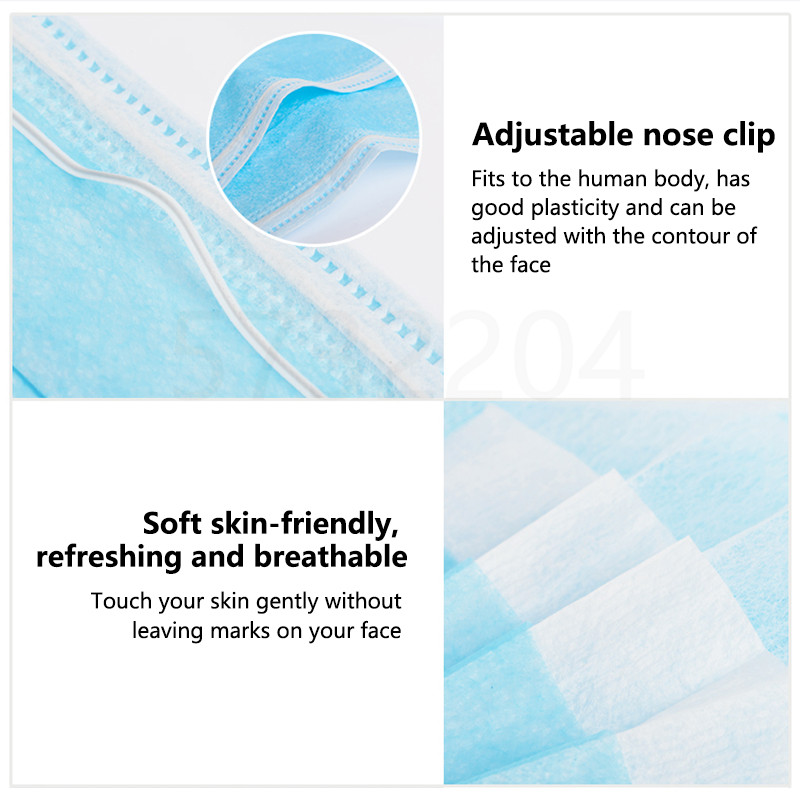 10/50/100/200PCS Disposable Ma - Disposable Mask Blue recension och pris